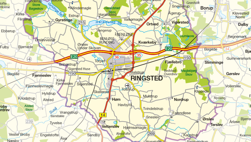 Ringsted oversigtskort